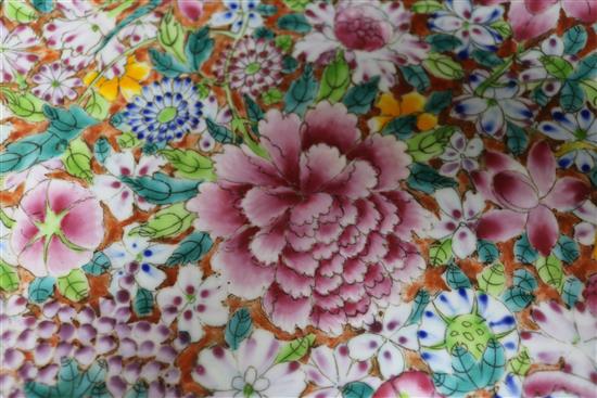 An early 20th century Chinese Thousand Flower famille rose dish diameter 33.5cm